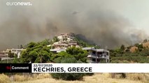 Casas evacuadas devido a incêndio na Grécia