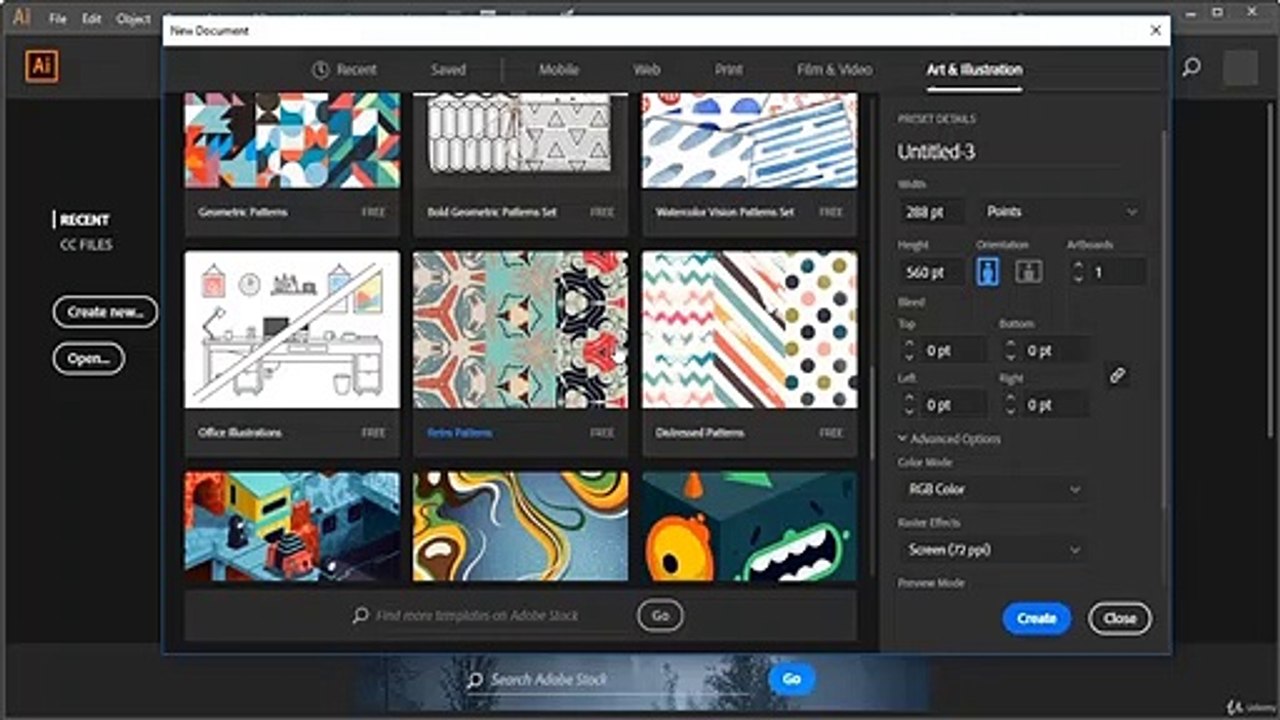 Adobe Illustrator Tutorial - Create a new project