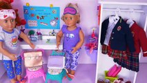 Baby Doll Sisters School Morning Routine Dress in Bunk Bedroom!