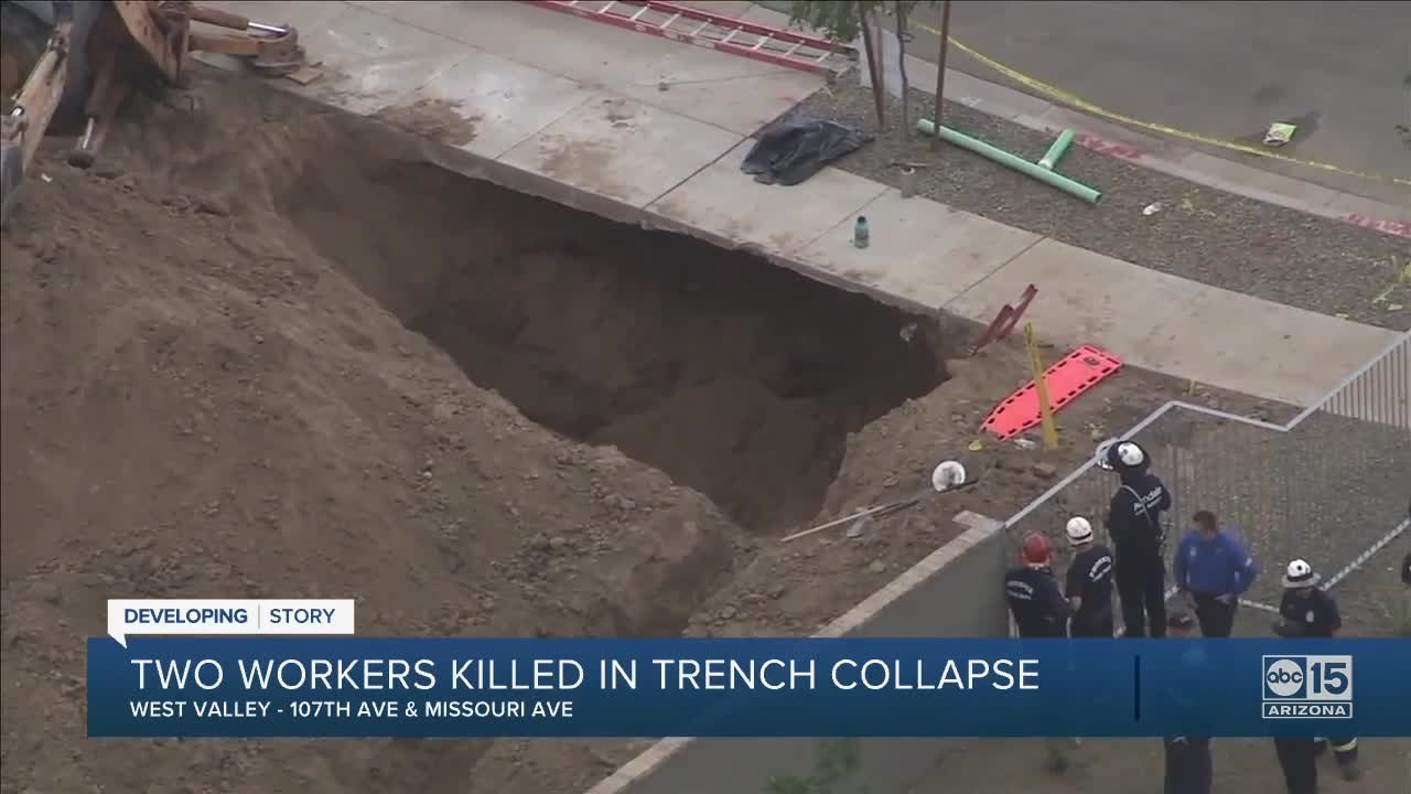 Two workers killed in trench collapse - video Dailymotion