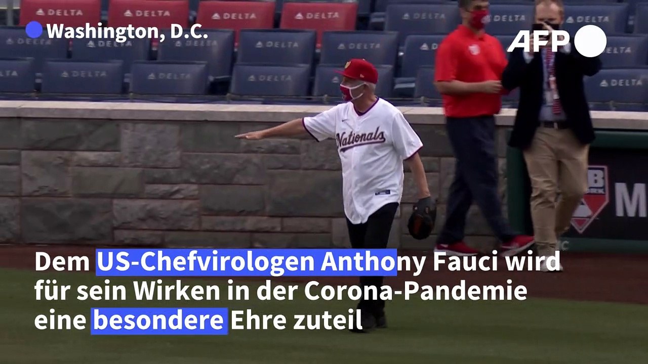 Großer wurf: virologe fauci eröffnet baseball-saison