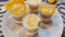 Mango parfait recipe | Mango dessert in a cup | layered Mango dessert by Meerabs kitchen