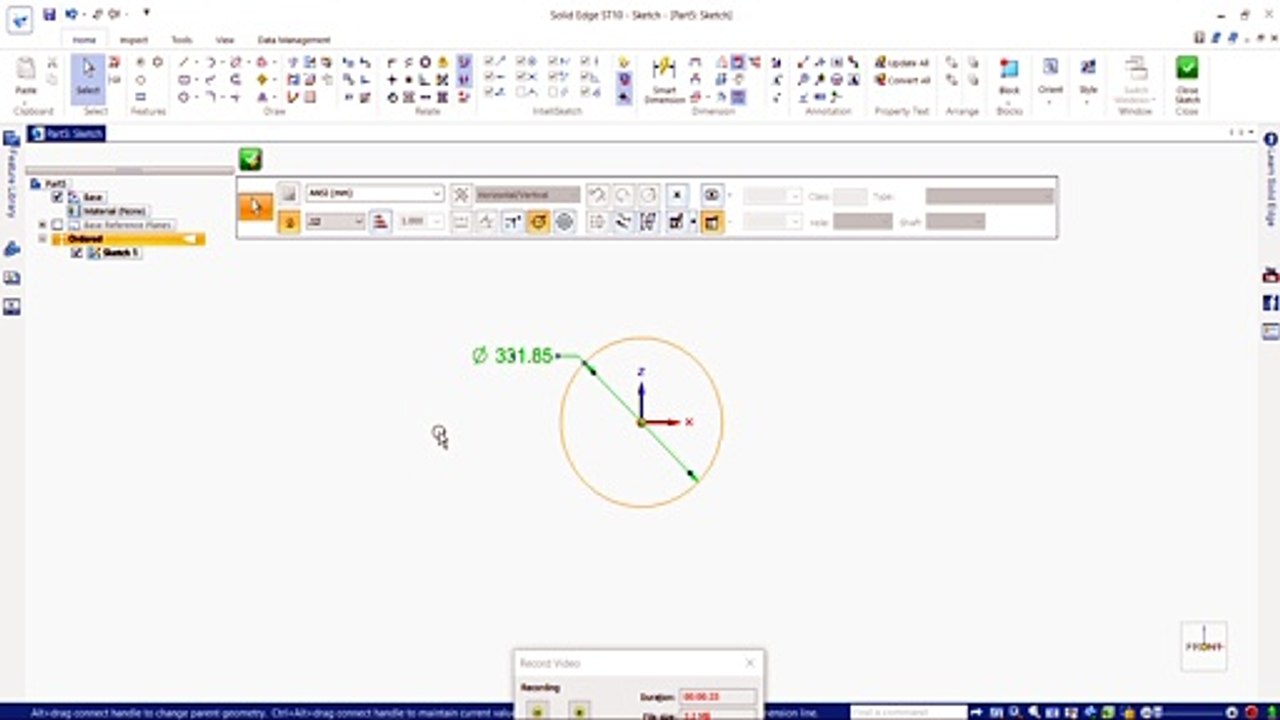 SOLID EDGE TUTORIALS SKETCHING OFFSET
