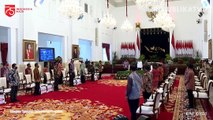Presiden Joko Widodo memberikan sambutan saat acara penyaluran dana bergulir untuk koperasi di Istana Negara, Jakarta.