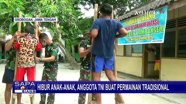 Hibur Anak-anak, TNI Kenalkan Mainan Tradisional