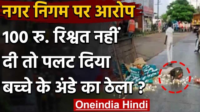 Madhya Pradesh: Indore में निगम कर्मियों ने पलटा बच्चे का अंडे का ठेला, मचा बवाल | वनइंडिया हिंदी