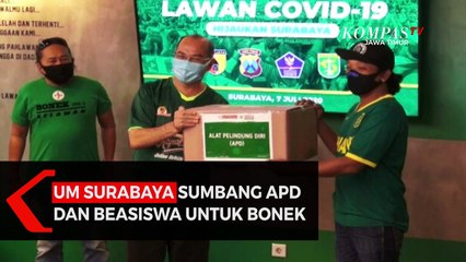 UM Surabaya Sumbang Apd Dan Beasiswa Untuk Bonek