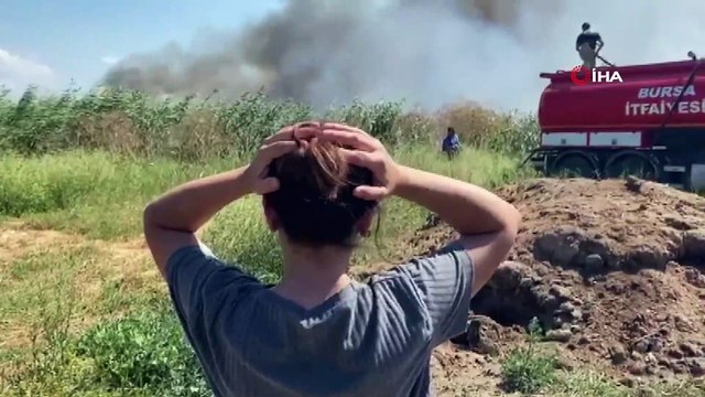 İznik Gölü’nde sazlık yangını korku dolu anlar yaşattı