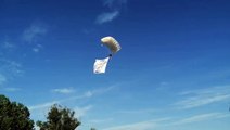 Il lancio con il paracadute della sezione della Polisportiva Lazio