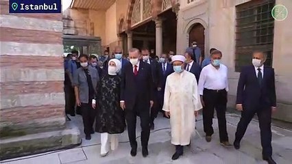 Erdogan Visits Hagia Sophia Before First Muslim Prayers Following Its Reconversion into a Mosque