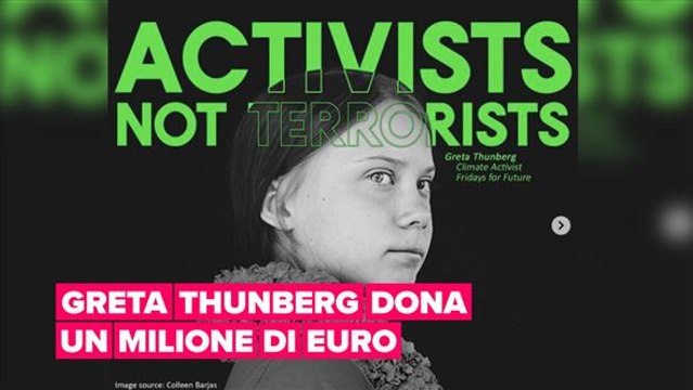 Greta Thunberg dona a favore di organizzazioni per il cambiamento climatico