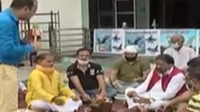 People worship before Rafale arrival in Ambala