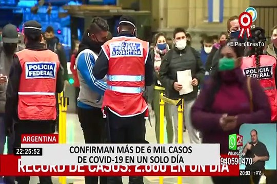 Argentina registró por primera vez más de 6 mil contagiados por COVID-19 en un día