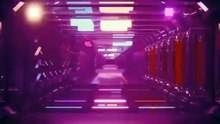 [NO COPYRIGHT ANIMATION]  Technological Visuals in a Tunnel with Sound Effect
