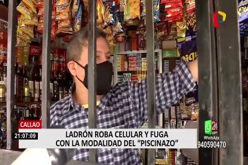 Callao: Ladrón roba celular y fuga con la modalidad del "piscinazo"