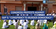 Congress Protests Against  Bjp's  Conspiracy To Murder Democracy