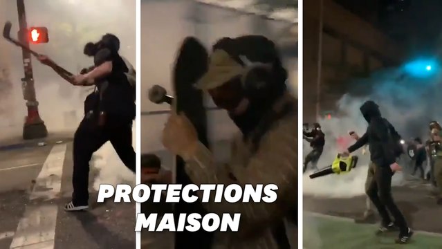 À Portland, des manifestants ont repoussé les gaz lacrymo à coups de souffleurs à feuilles