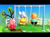 Peppa Pig Swing Playground Playset Toy Review using Play Doh Muddy Puddles by DisneyCollector