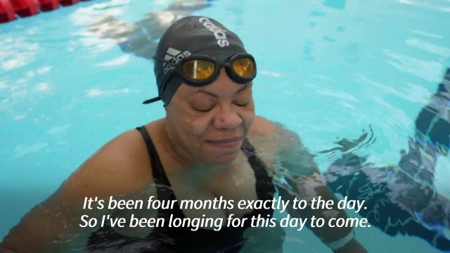 'Happy to be back': Londoners return to gyms and indoor swimming pools