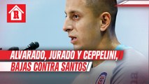 Alvarado, Jurado y Ceppelini, bajas en Cruz Azul para el debut vs Santos