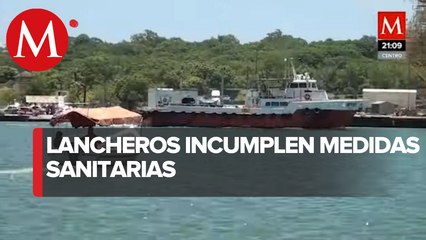 Sin sana distancia para lancheros en río Pánuco ante pandemia