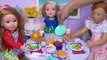 Baby Doll Cooking Play Doh Pasta in Doll Kitchen - Toys Play!