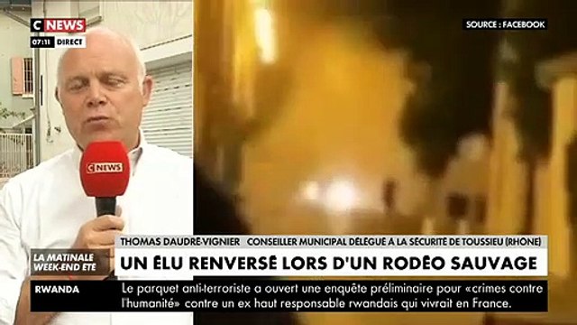 Près de Lyon, un élu tente de faire stopper un rodéo en pleine nuit mais le conducteur de la voiture accélère et lui fonce dessus