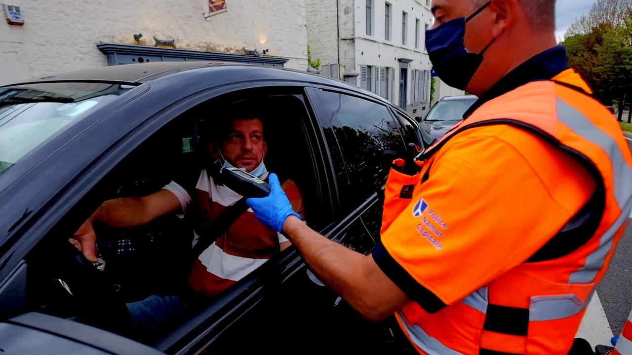 Contrôle alcool par la police de Namur, dans le cadre de la campagne de l'AWSR