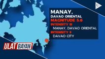 Davao Oriental, niyanig ng magnitude 5.6 na lindol