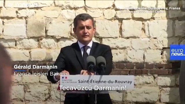 Fransa İçişleri Bakanı 'pis tecavüzcü' sloganlarıyla karşılandı