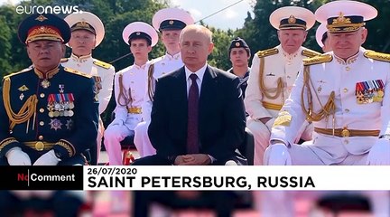Vladimir Putin leads Navy Day celebrations in Saint Petersburg