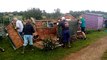 Residents at Moulton Allotments CIC clean up the wreck left behind by Northampton tornado