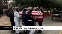 US civil rights icon John Lewis' casket crosses Edmund Pettus Bridge in Selma