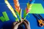 How to Make Heliconia Flower with Color Paper   DIY Plain Paper Flowers Making