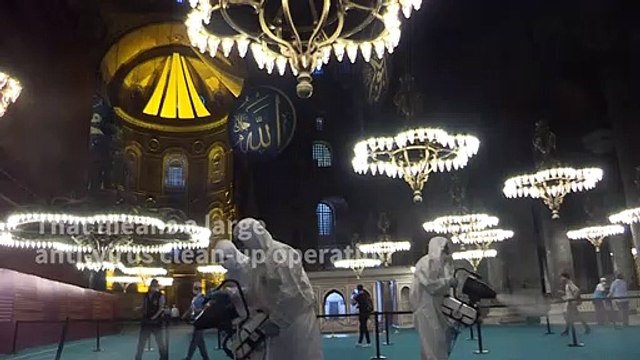 Turkey: Disinfection operation at Hagia Sophia after prayers