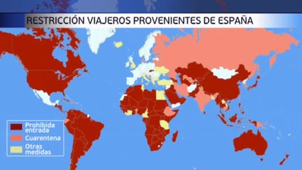 Download Video: 165 países imponen restricciones de viaje con España