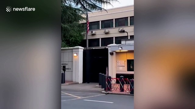 American flag lowered as China takes over closed US consulate in Chengdu