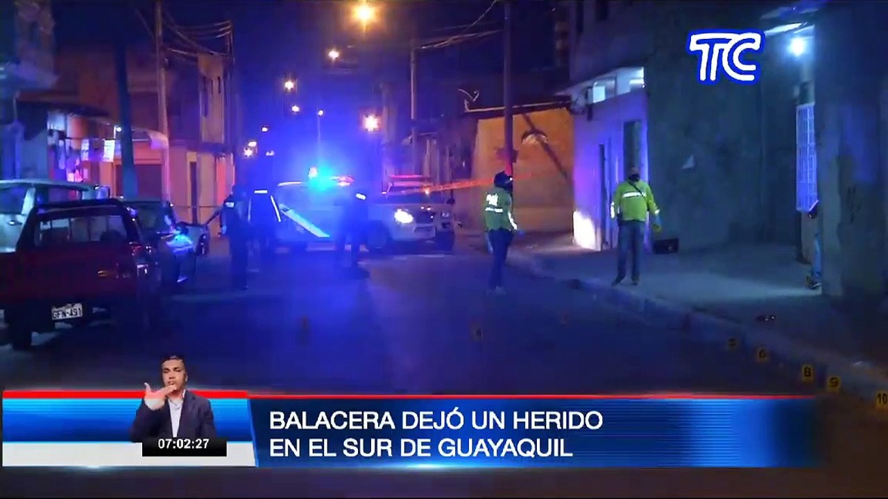 Una persona herida dejó ataque a balas perpetrado en el sur de Guayaquil