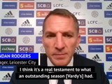 Rodgers praises 'brilliant' Premier League top goalscorer Vardy