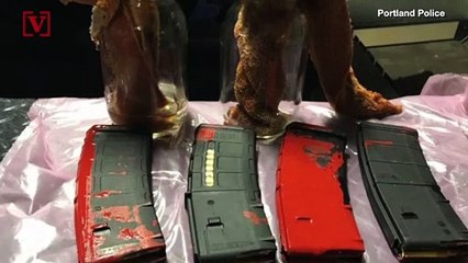 Molotov Cocktails and Loaded Rifle Magazines Found in a Bag at a Park in Portland as Protests Continue