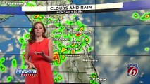 Chance of afternoon rain in Monday forecast