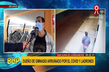 SJL: Delincuentes asaltan gimnasio y se llevan equipos en una combi