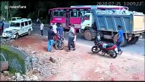 Un motard vraiment très chanceux