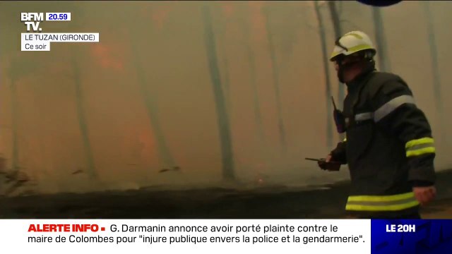 Les images impressionnantes de l'incendie dans la commune du Tuzan, en Gironde