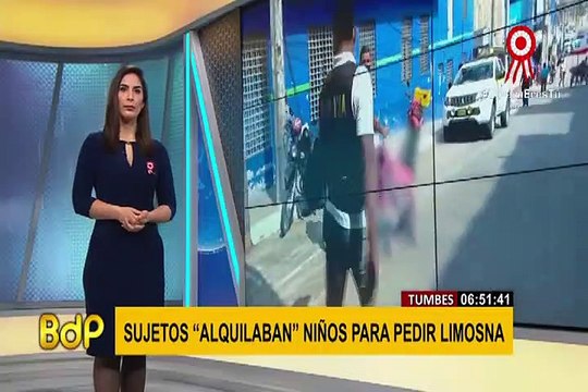 Detienen a 4 sujetos que usaban a niños para pedir limosna en Tumbes