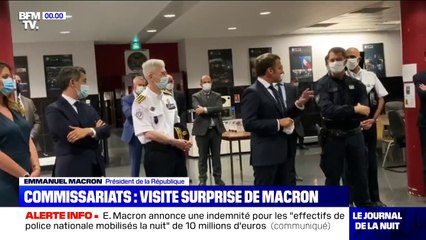 En visite dans un commissariat parisien, Emmanuel Macron s'est exprimé face à des policiers de la BAC