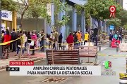 Centro de Lima: amplían carriles peatonales para mantener la distancia social