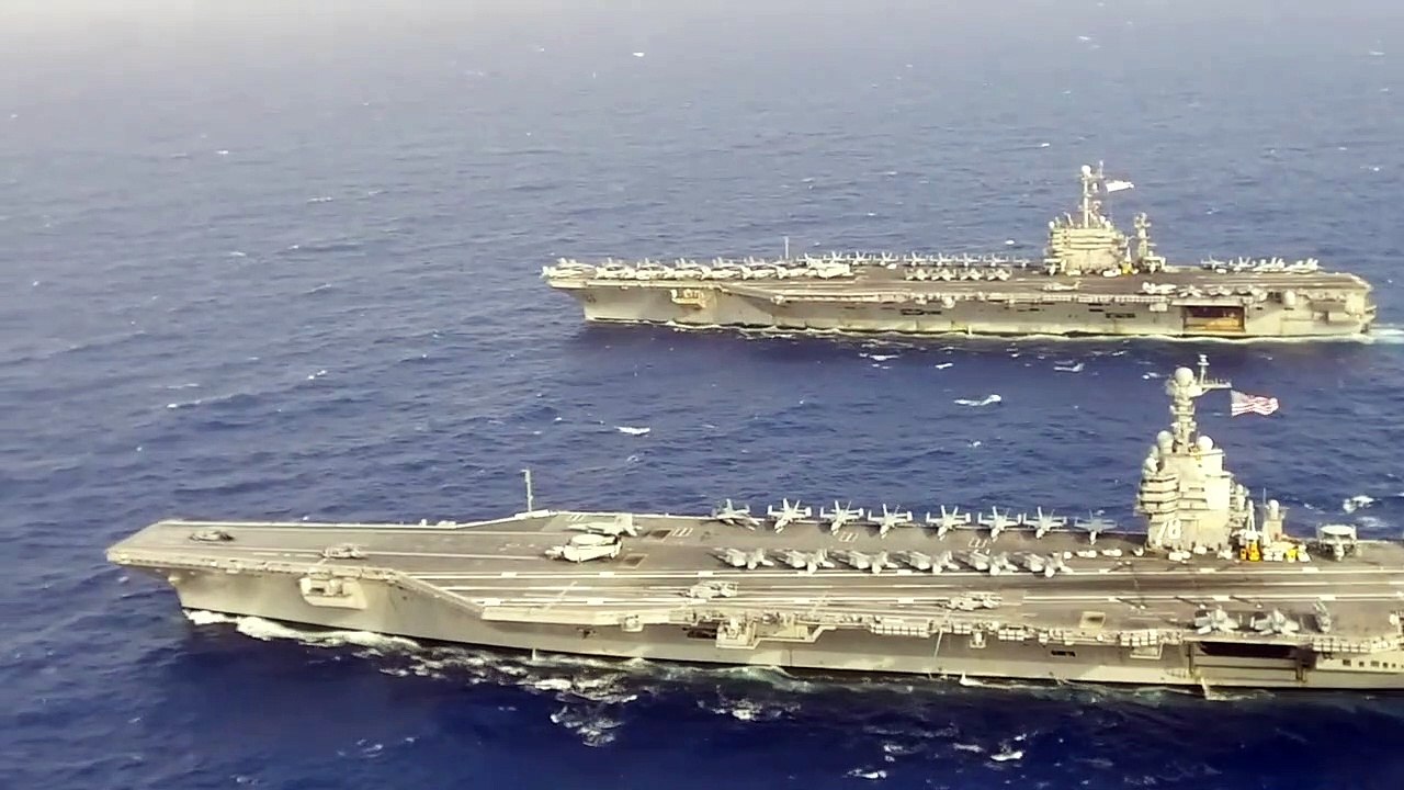 USS Gerald R Ford Steams Alongside USS Harry S Truman • Atlantic Ocean June 4, 2020