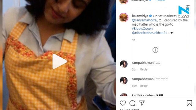 Watch, Vidya Balan and Sanya Malhotra dance without music on sets