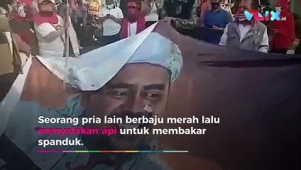 Aneh Bin Ajaib, Spanduk Rizieq Shihab Gagal Dibakar